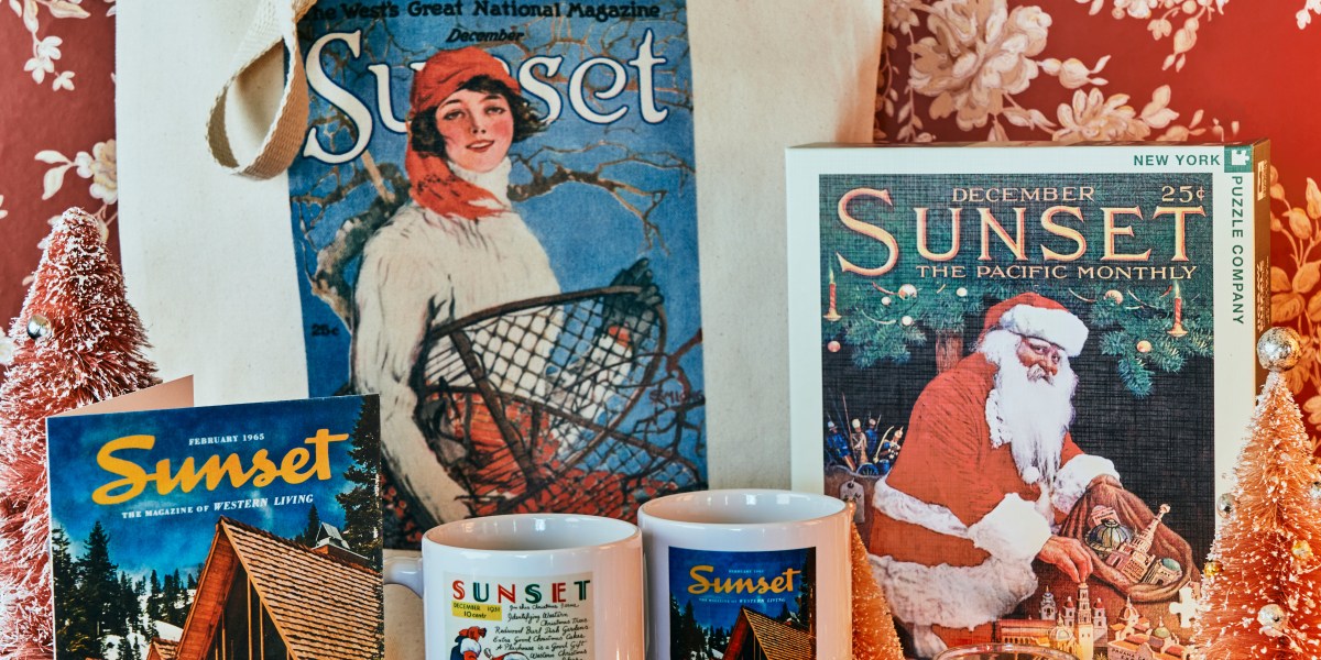 vintage sunset magazine mugs cards puzzles and totes