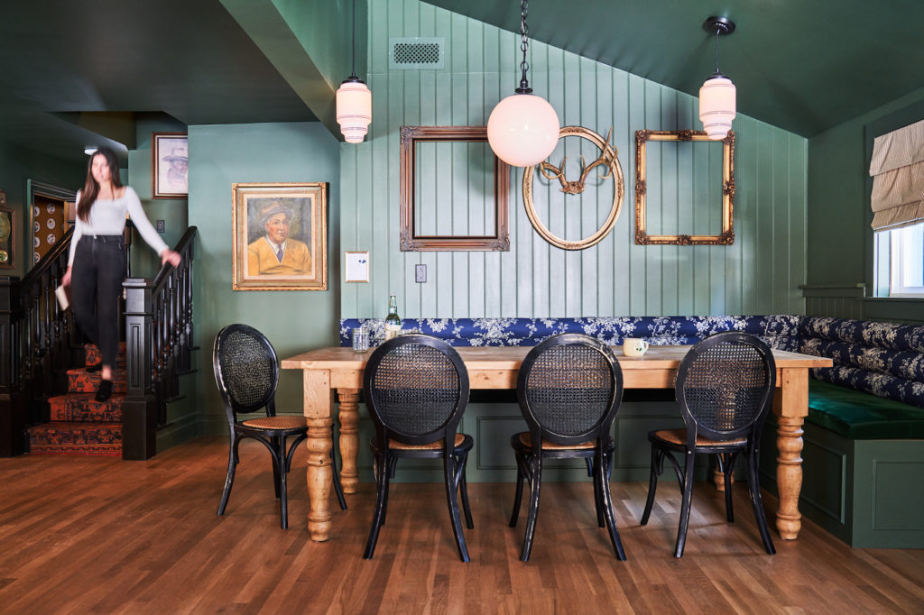 The common areas at Noble + Proper in Big Bear