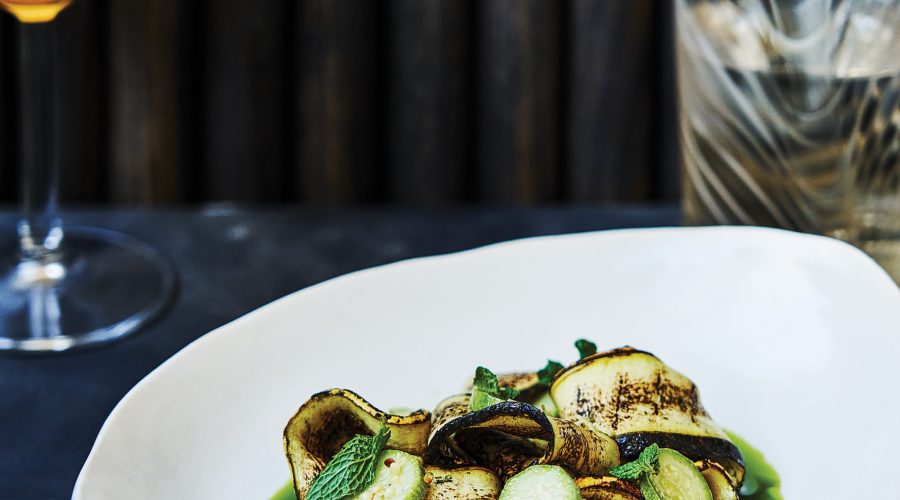 Squash with Hemp and Arugula recipe from Tomo restaurant in Seattle