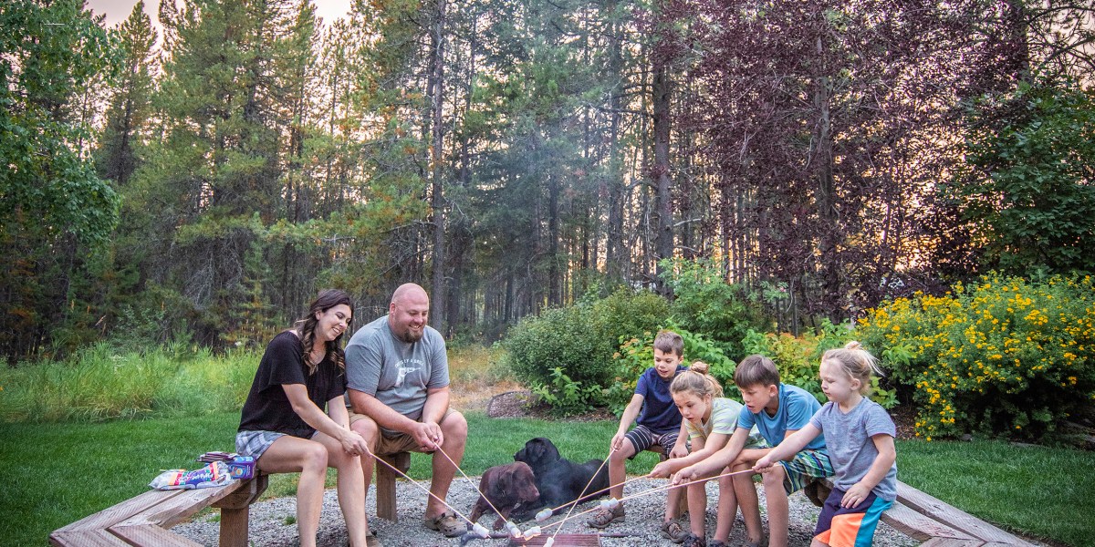 The Day family at West Glacier KOA