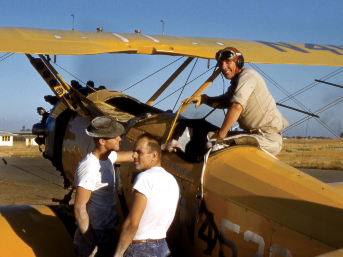 Ray Varney in a Biplane