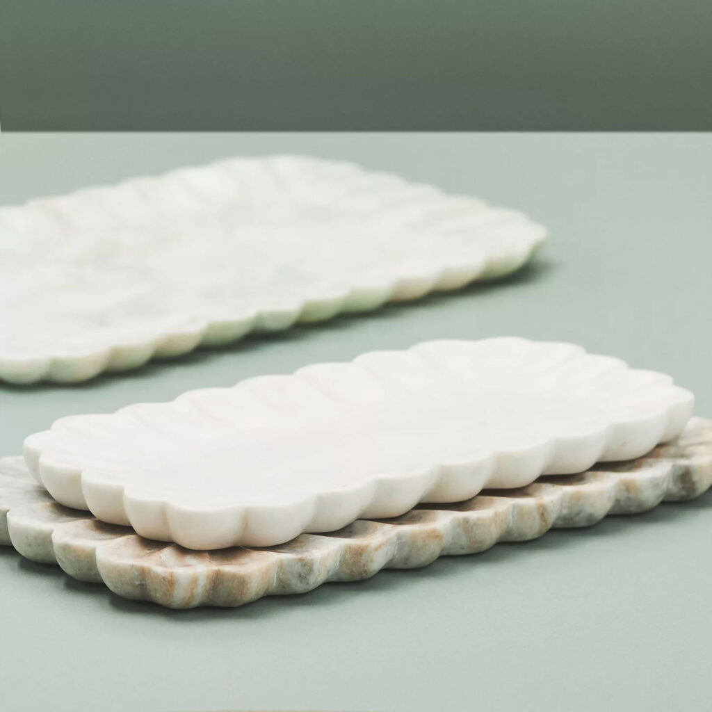 Anthropologie Marble Scallop Tray