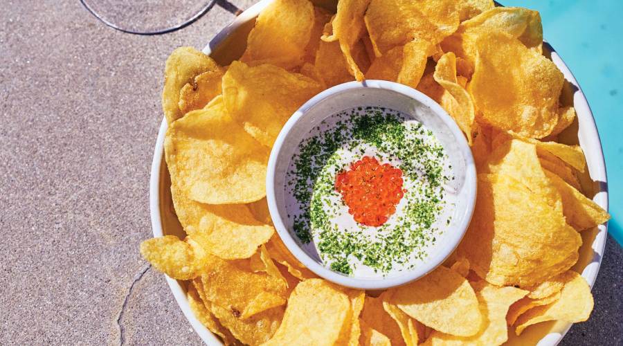 Charred Onion Labneh with Smoked Trout Roe