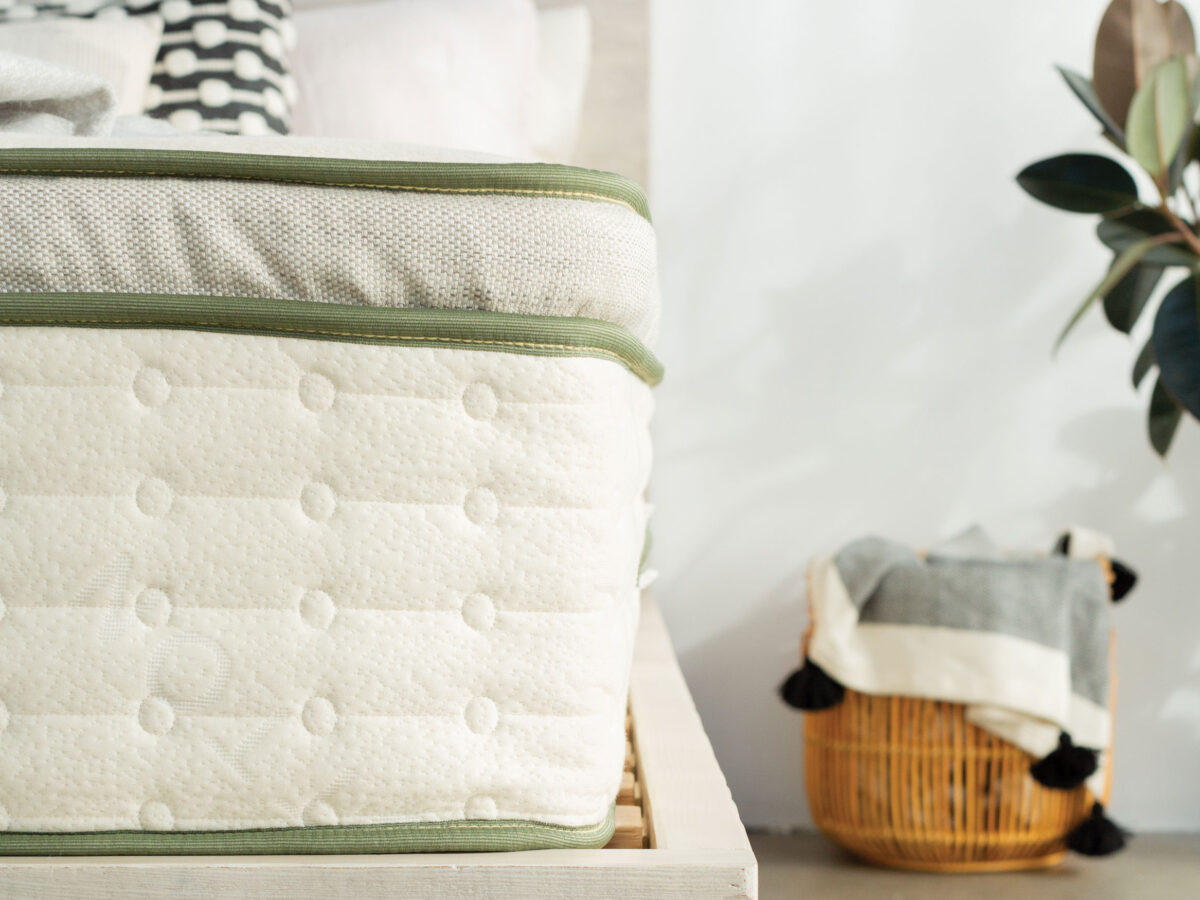 Avocado Green Mattress with Ash Bedframe