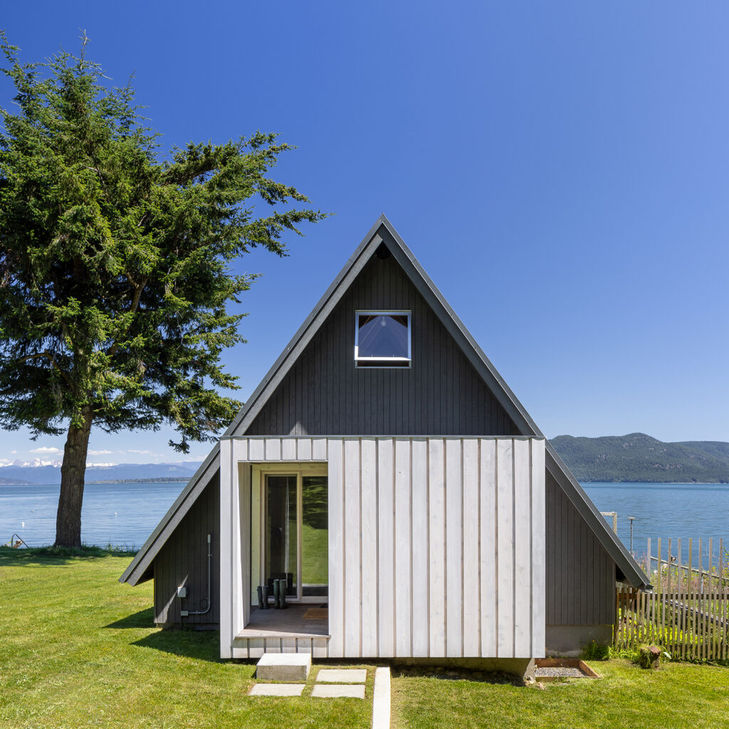 Back Exterior in San Juan Islands A-Frame by Heliotrope/Joe Herrin