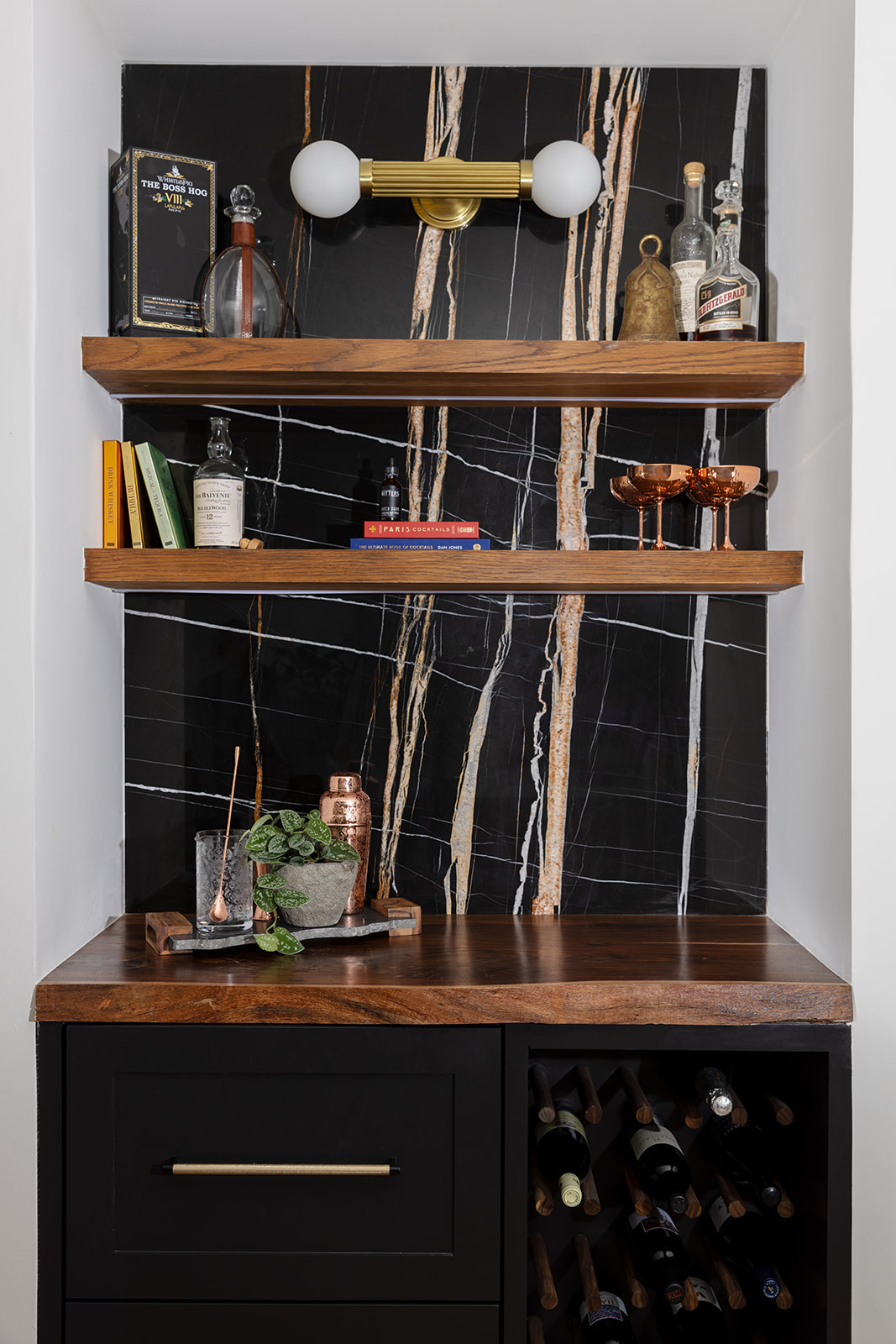 Backsplash Beverage Center by Vitale Design Group