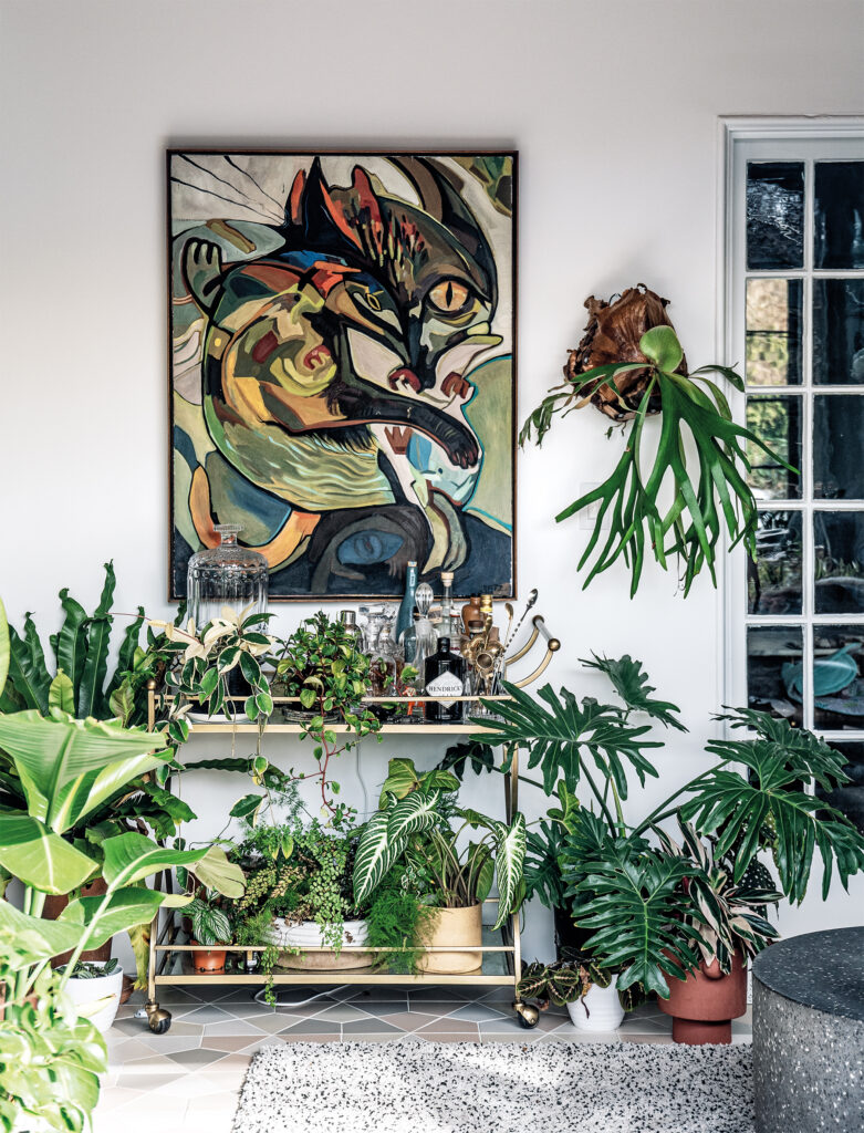 Bar Cart in Living Wild by Hilton Carter