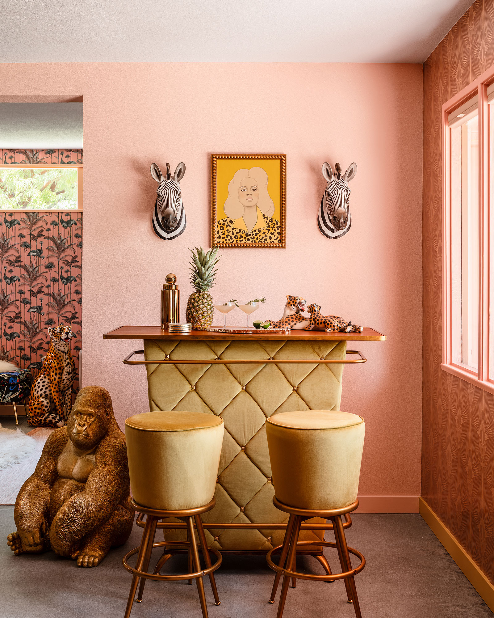 Bar in Busty Lush Palm Springs House by Laurel Harrop