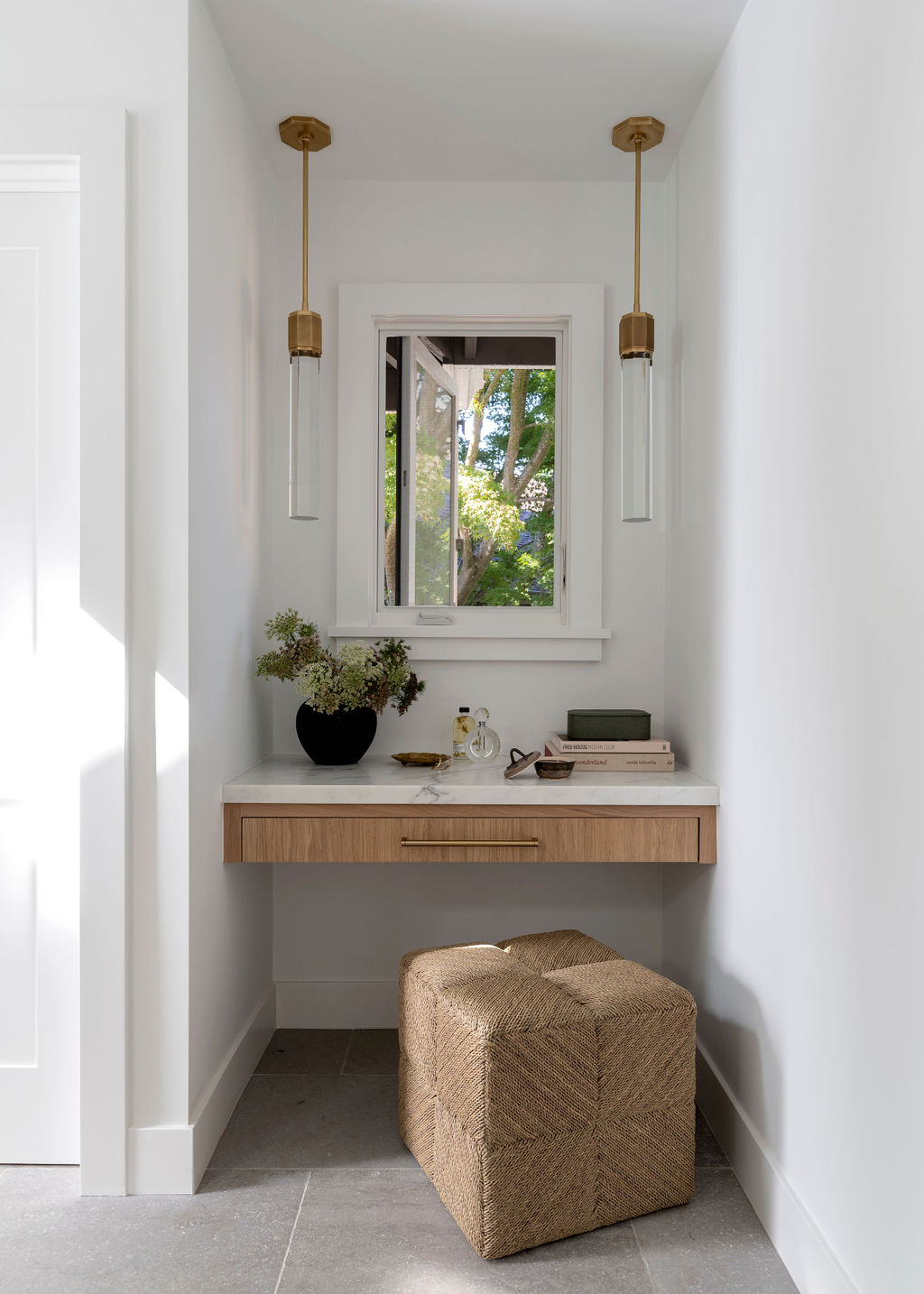 Vanity Area in Lafayette Bathroom by Emerson Grace Design
