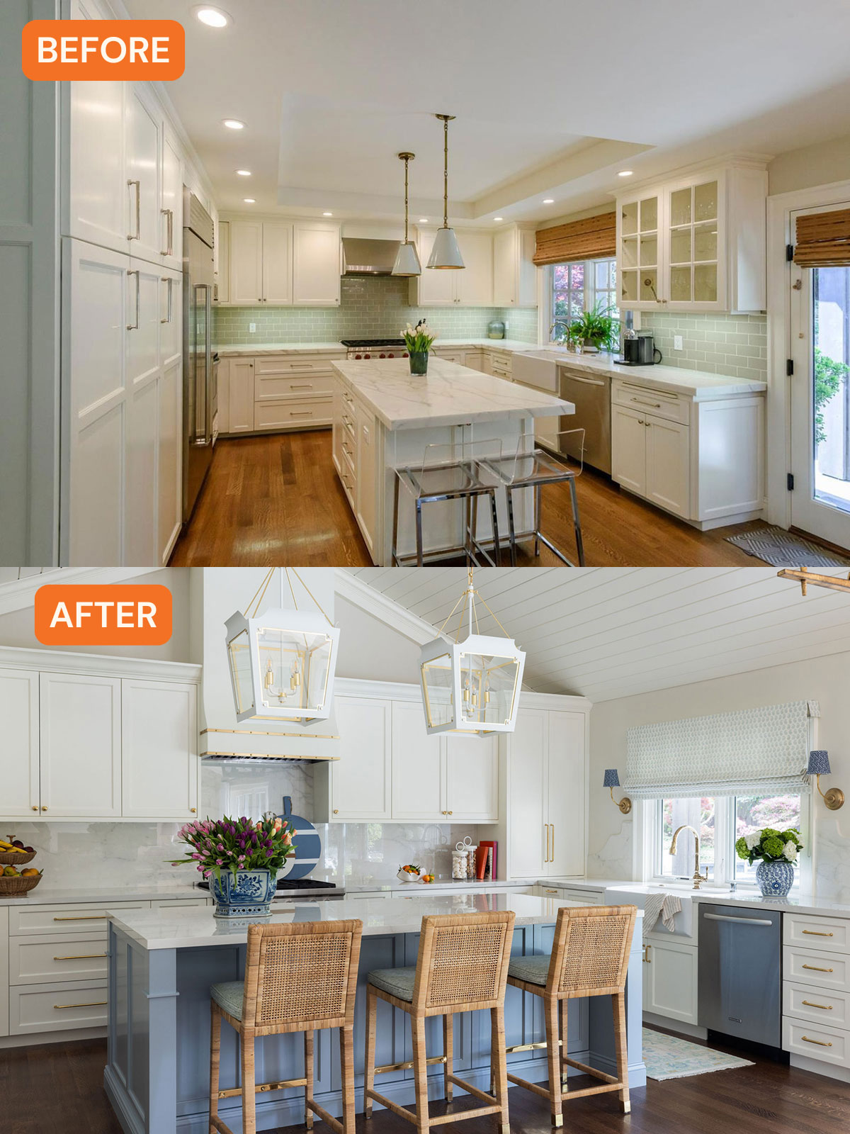 Before and After Hillsborough Kitchen by Collected Interiors