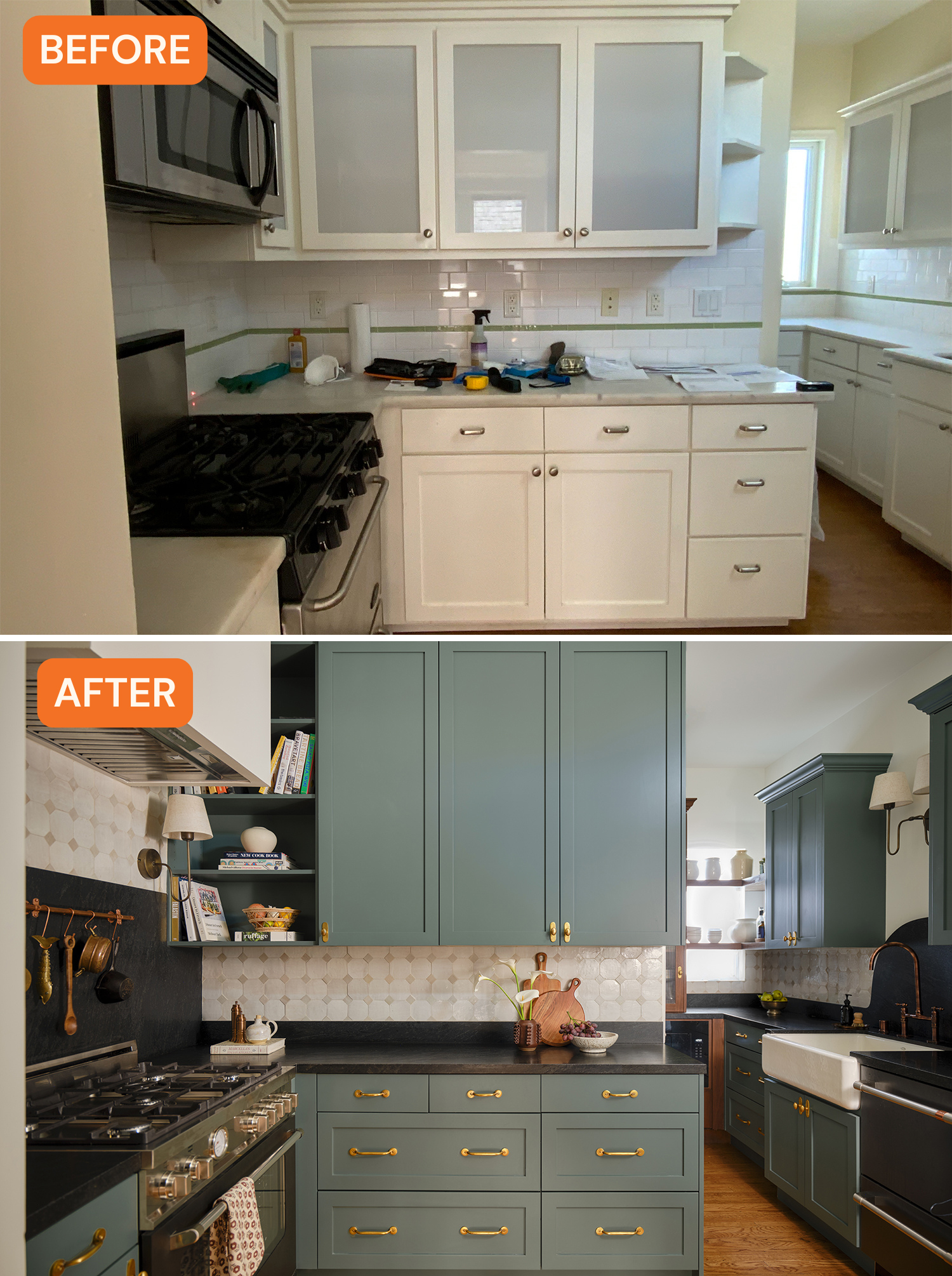 Before and After SF Victorian Kitchen by Shiny Shed