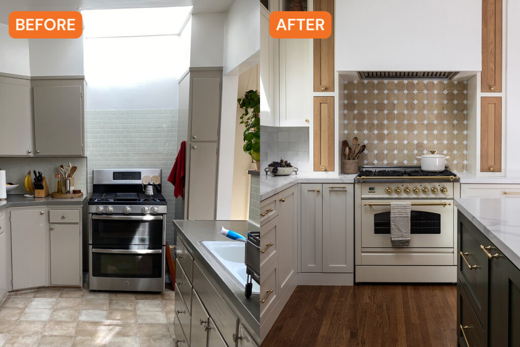 Before and After Stove in SF Kitchen by Shiny Shed Collective