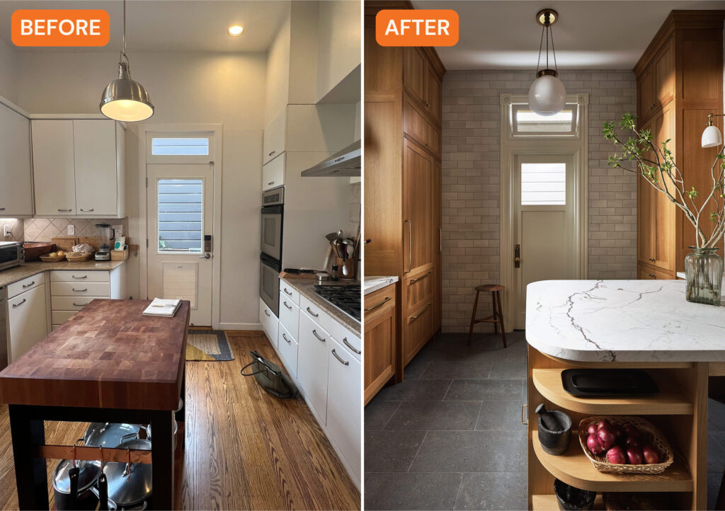 Before and After Door in Victorian Kitchen by Chantal Lamberto