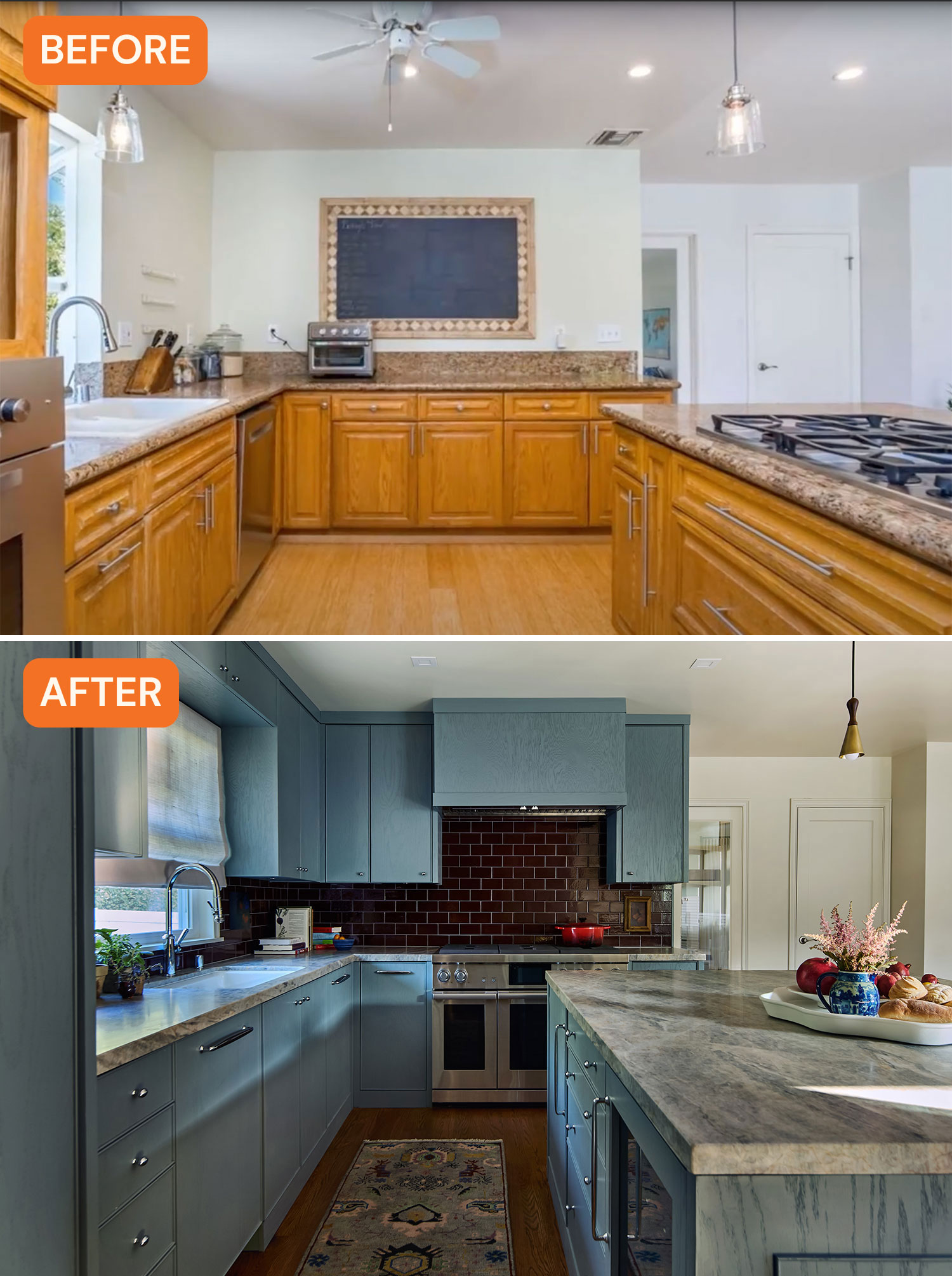 Before and After Kitchen Counters in Pasadena Kitchen by Shialice Spatial Design