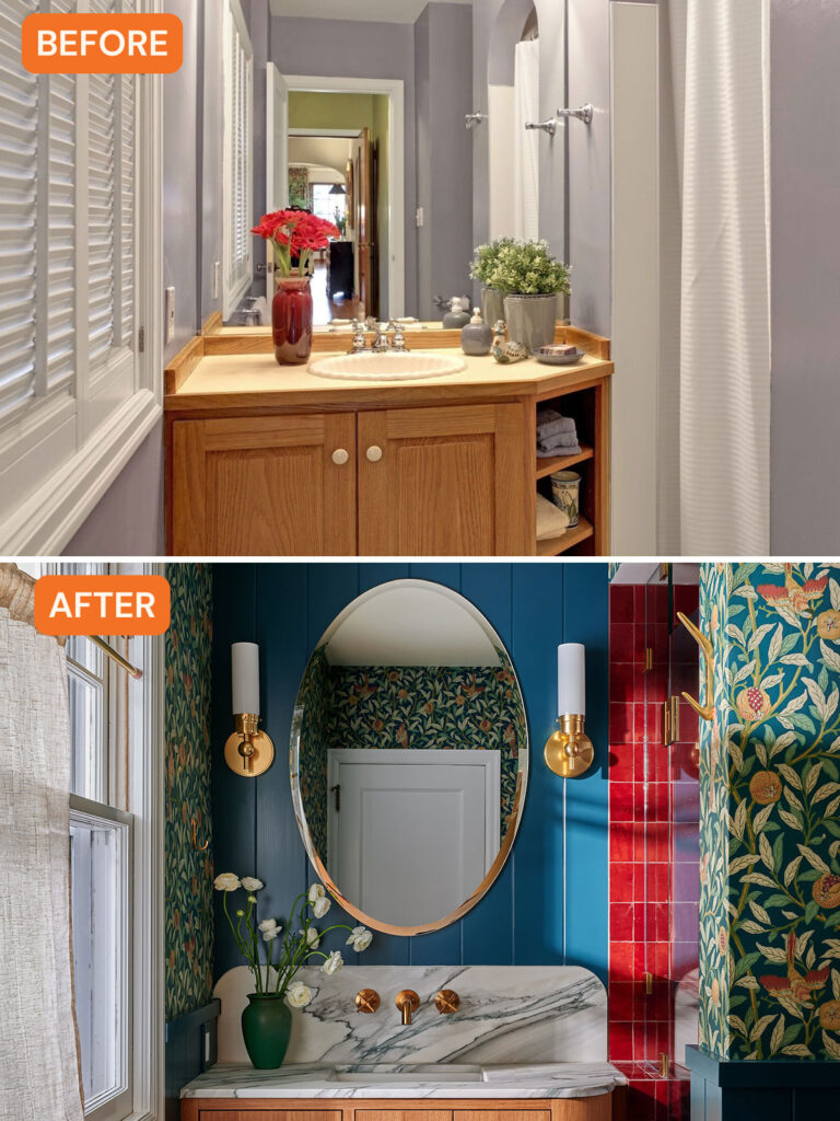 Before and After in Portland Bathroom by Erica Leader