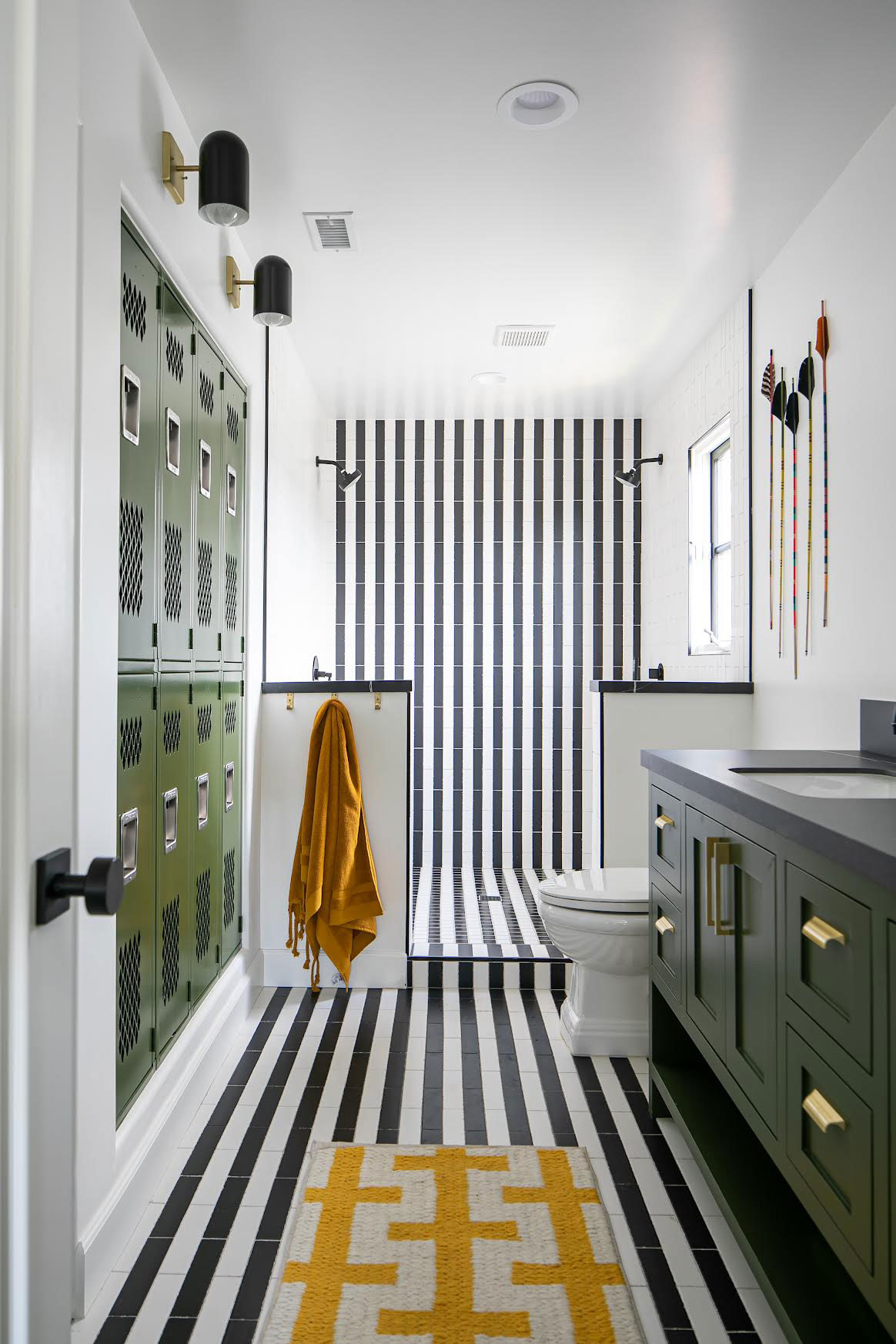 Black and White Stripe Bathroom
