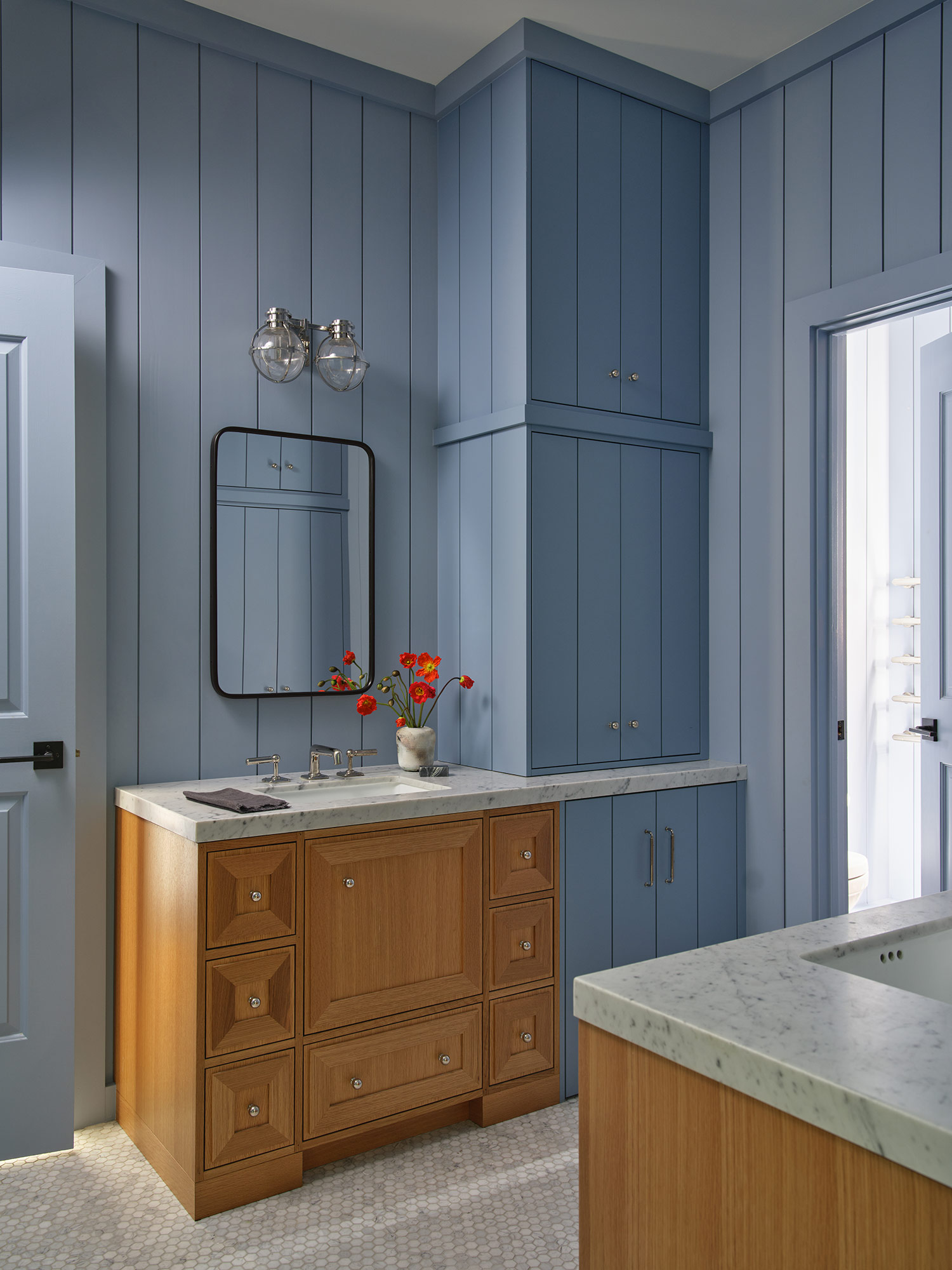 Blue Bathroom in Marin County House by Caitlin Jones Design