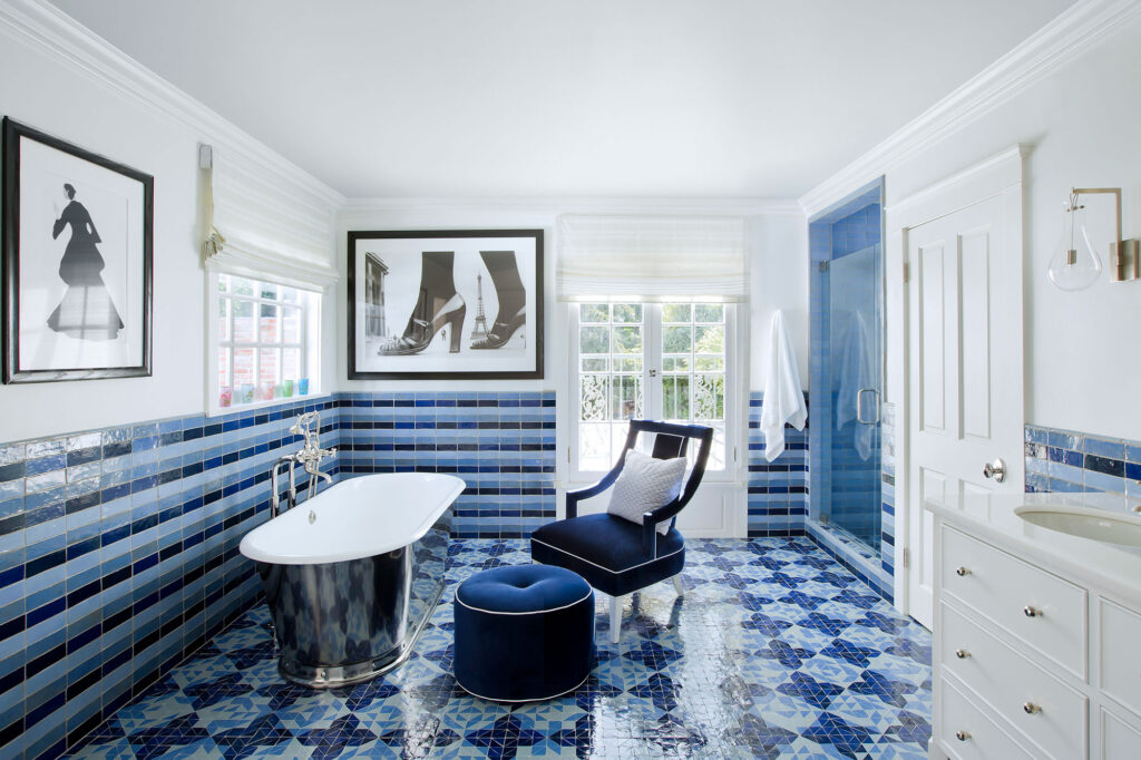 Blue Stripe Bathroom