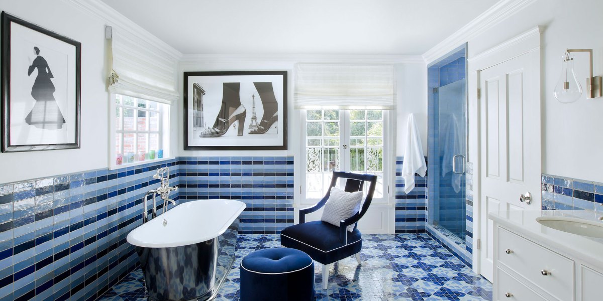 Blue Stripe Bathroom