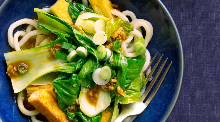 Bok Choy and Tofu Noodle Bowl