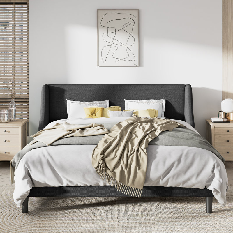 Bowdoin Upholstered Wingback Platform Bed
