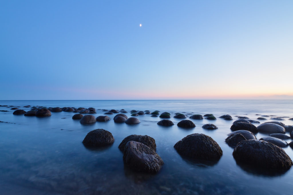Bowling ball beach in twilight, Mendocino County, CA.