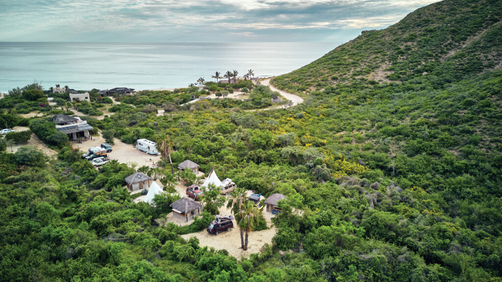 Cabo Pulmo Campsite Drone View