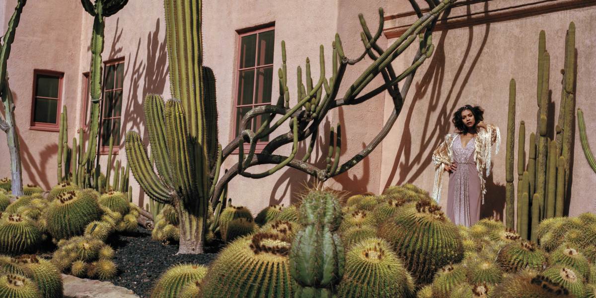 Zoe Saldaña at Lotusland