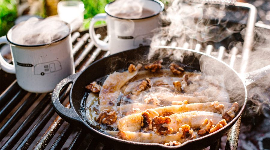 whiskey-banana-walnut-pancake-topping