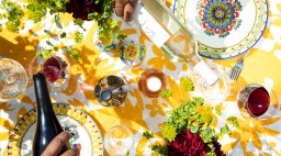 Dinner Table Overhead Wine Pour