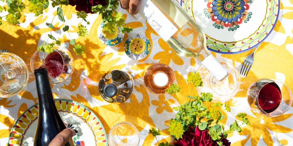 Dinner Table Overhead Wine Pour