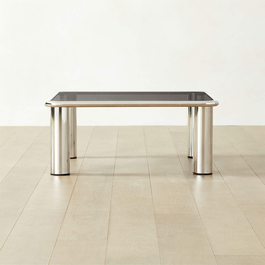 CB2 Bovisio Square Smoked Glass Coffee Table