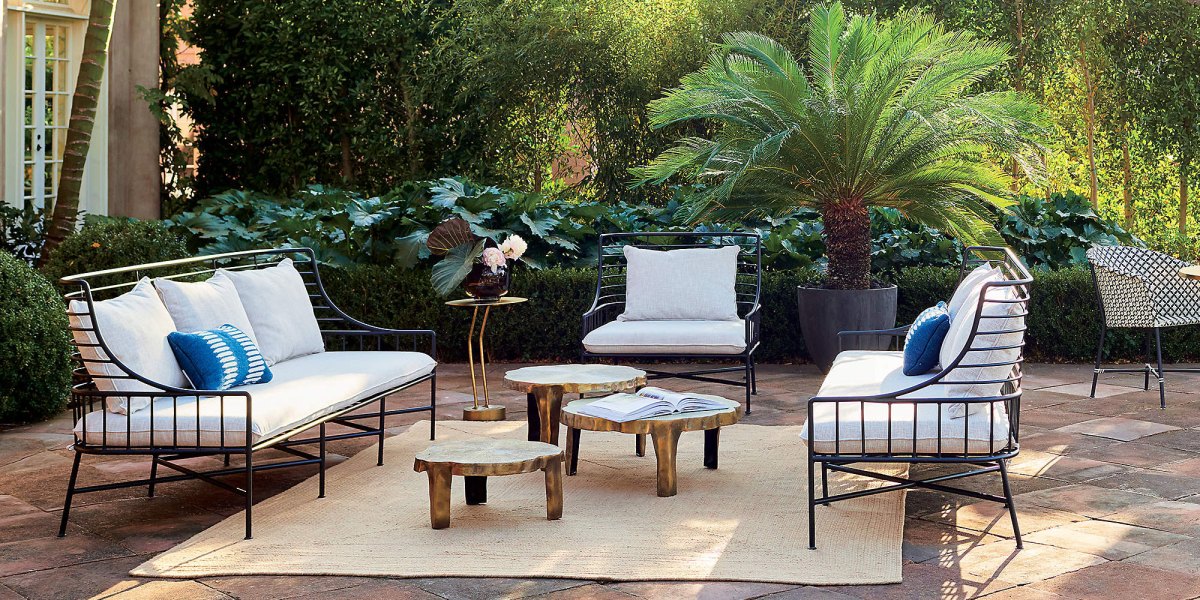 CB2 Breton Metal Outdoor Sofa