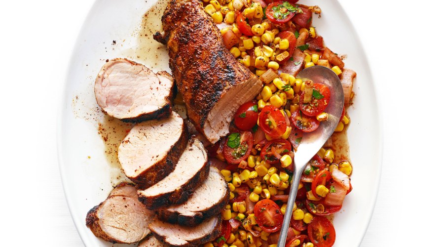 Chile Pork Tenderloin with Charred Corn Salad