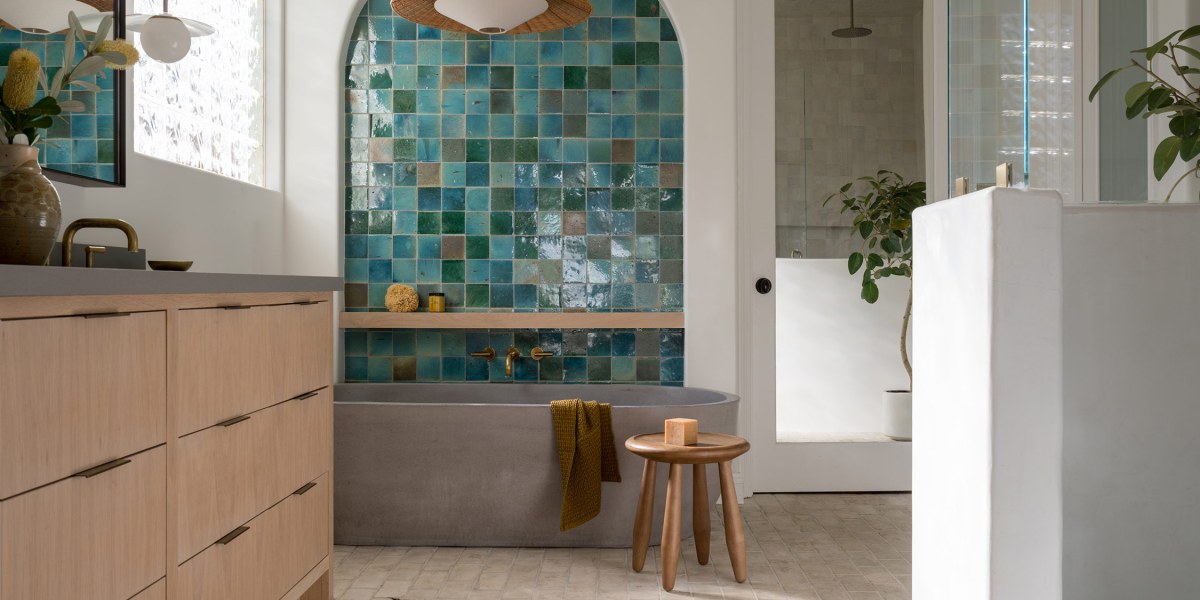 Coastal Bathroom by Terramar Interiors