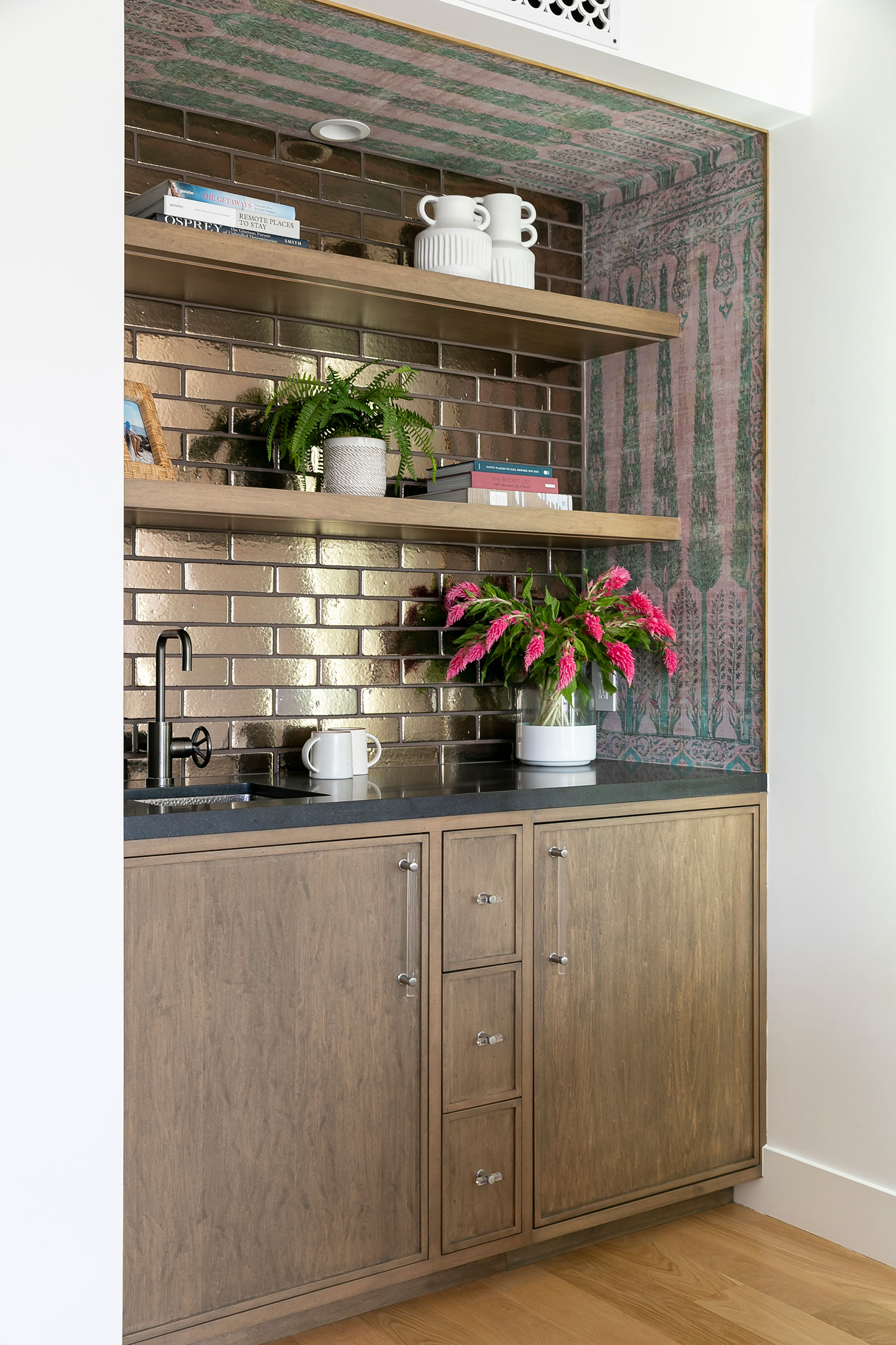 Coffee Bar in Balboa Island Cottage by Blackband Design