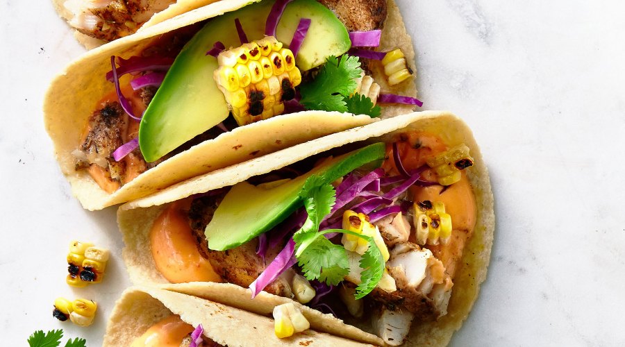 Grilled Corn and Fish Tacos