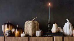 Crate & Barrel Monroe Paper Mache Pumpkins Lifestyle