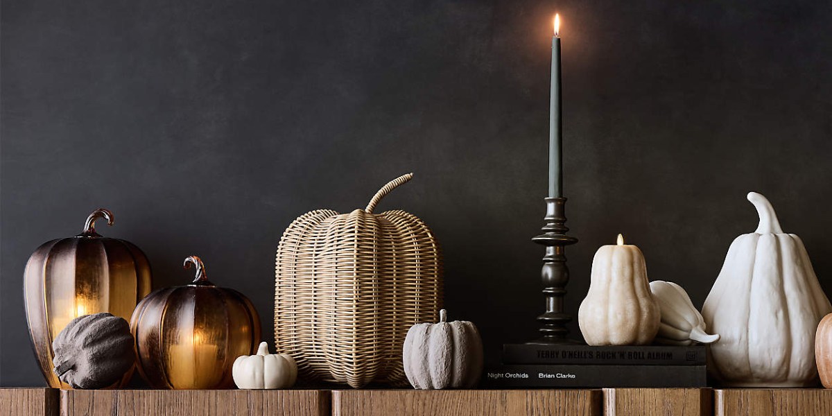 Crate & Barrel Monroe Paper Mache Pumpkins Lifestyle