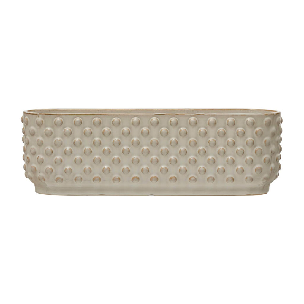 Creative Co-Op Stoneware Hobnail Planter