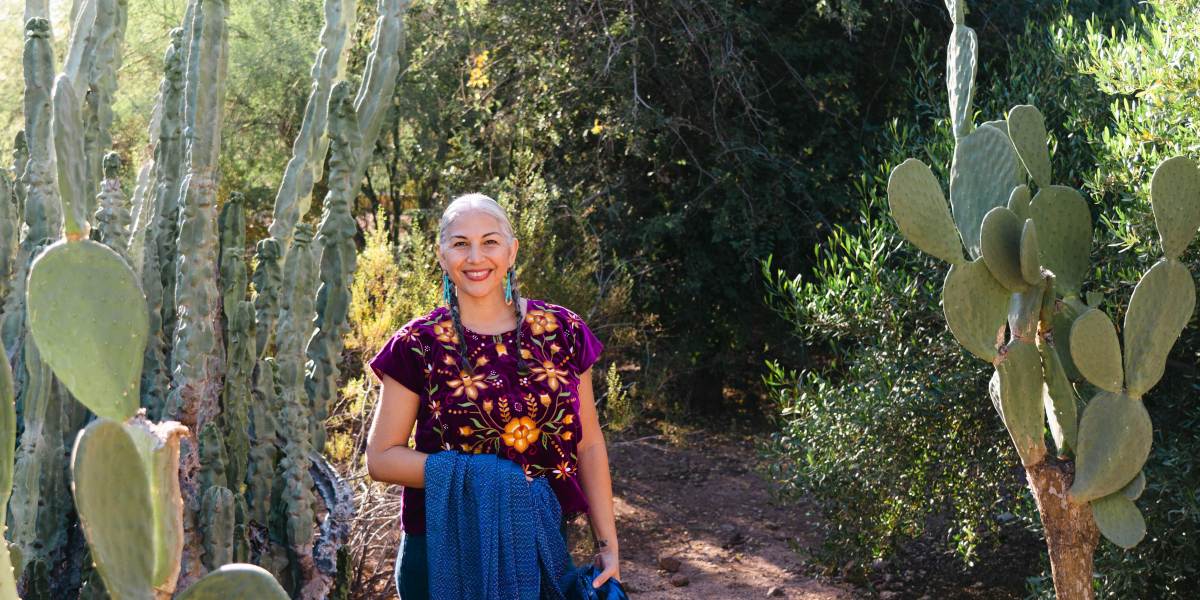 Felicia Cocotzin Ruiz in the Garden