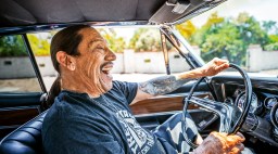 Danny Trejo in a Car