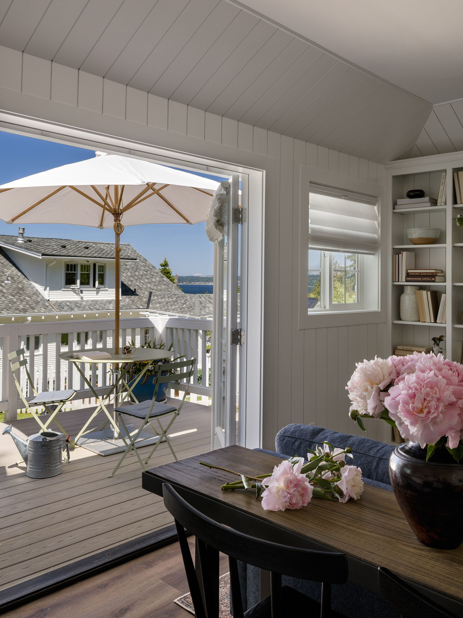 Deck in Vashon Island Cottage by White Space Design Group