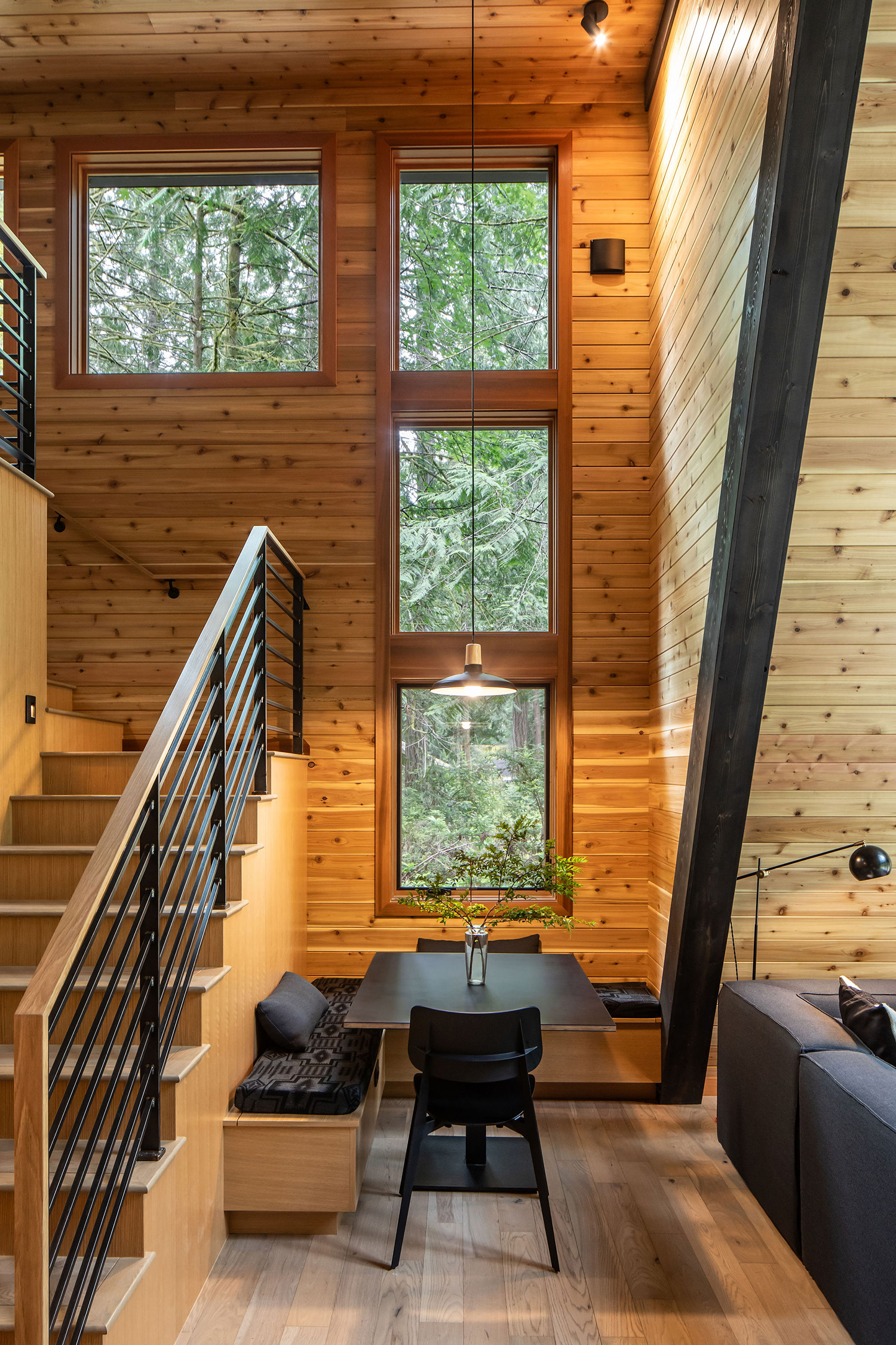 Dining Area in Puget Sound A-Frame by Artisan Group