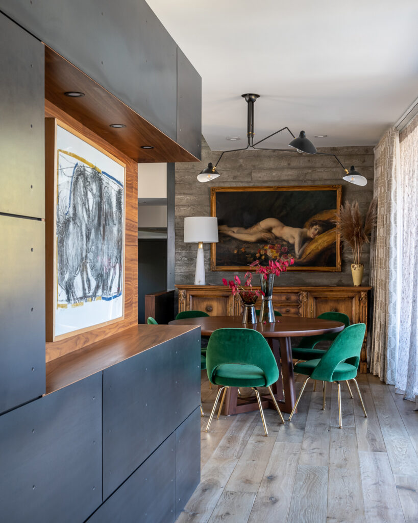 Dining Room in Bozeman House by Envi Interior Design