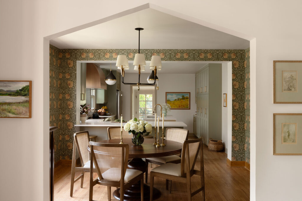 Dining Room in Denver English Tudor by Atelier Design