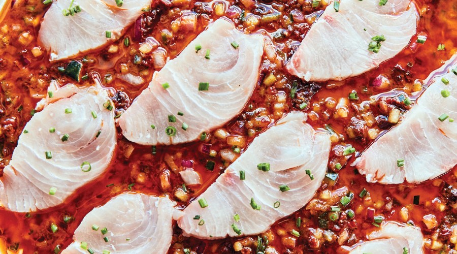 Casamarte Kanpachi Sashimi with Salsa Morita