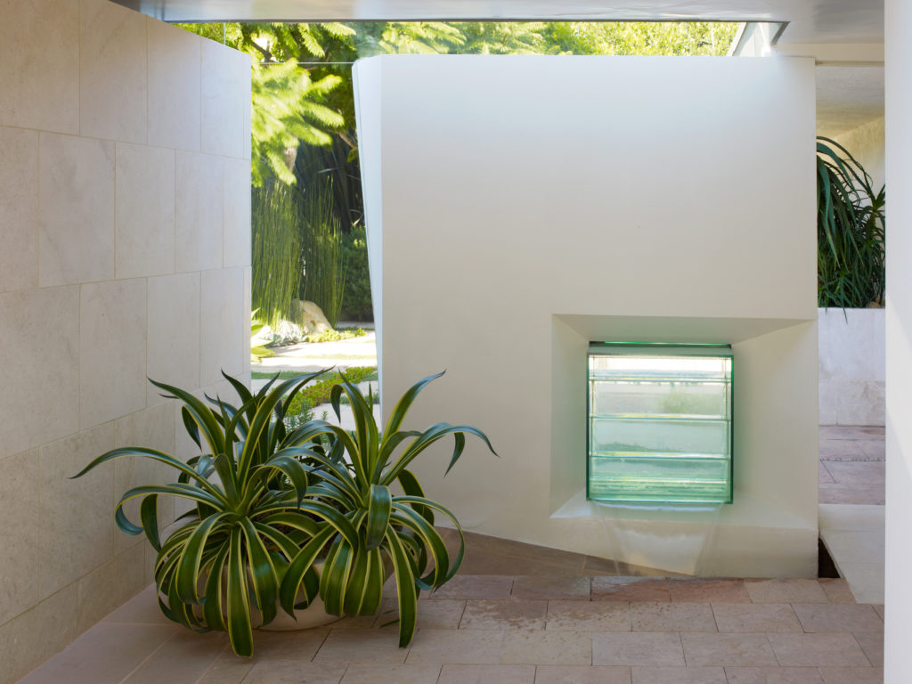 Palos Verdes courtyard with potted plant