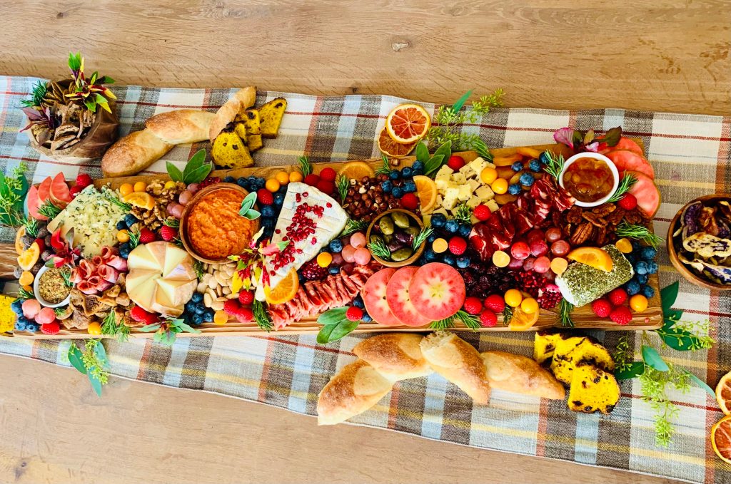 DIY This Gorgeous, Edible Centerpiece with a Bag Full of Groceries from Trader Joe’s