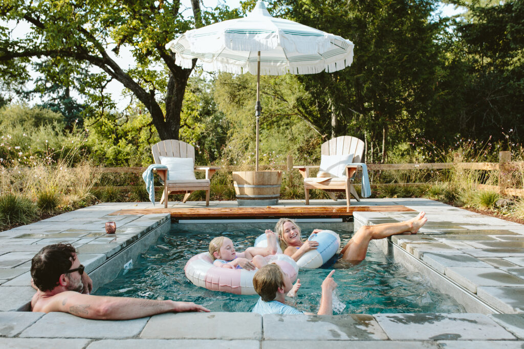Emily and Family in Pool Emily Henderson Pool